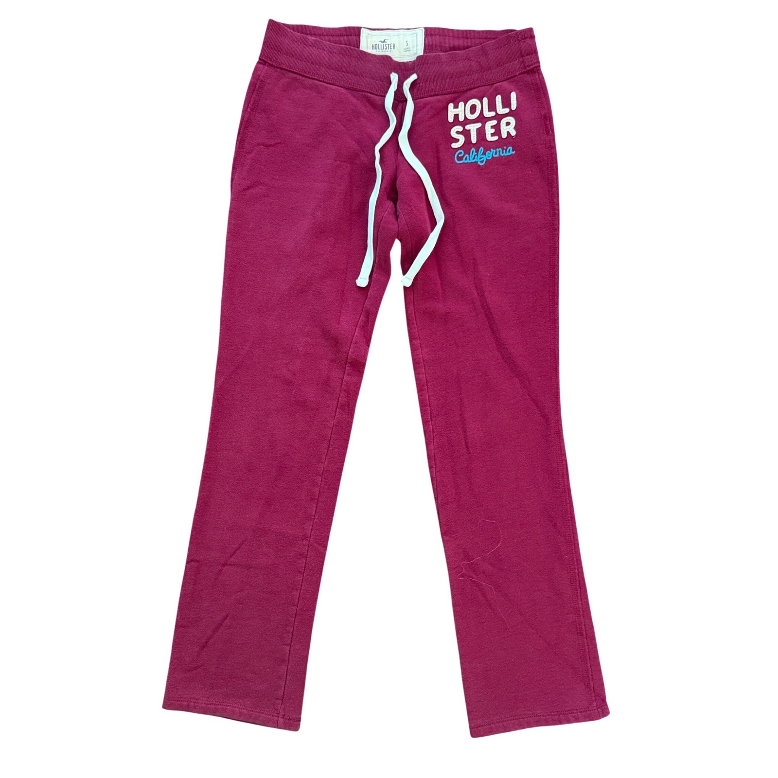 Hollister California Small Maroon Straight Leg Graphic Sweatpants Y2k Low Rise